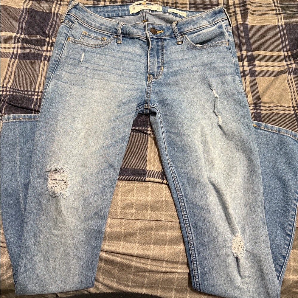 Hollister Light Blue Ripped Skinny Jeans